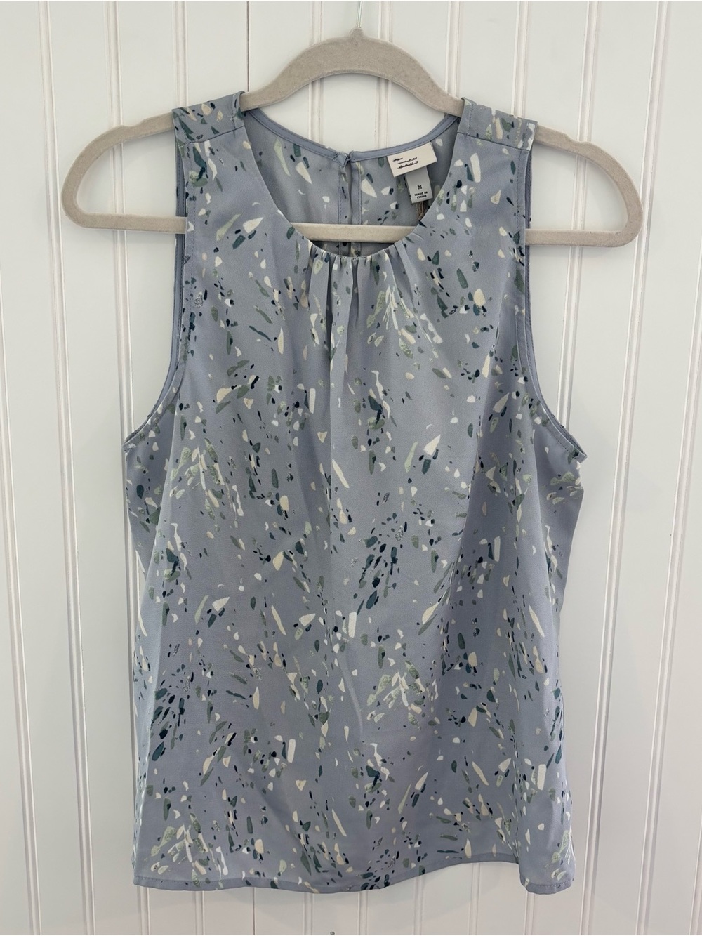 a new day Light Blue Abstract Print Sleeveless Top